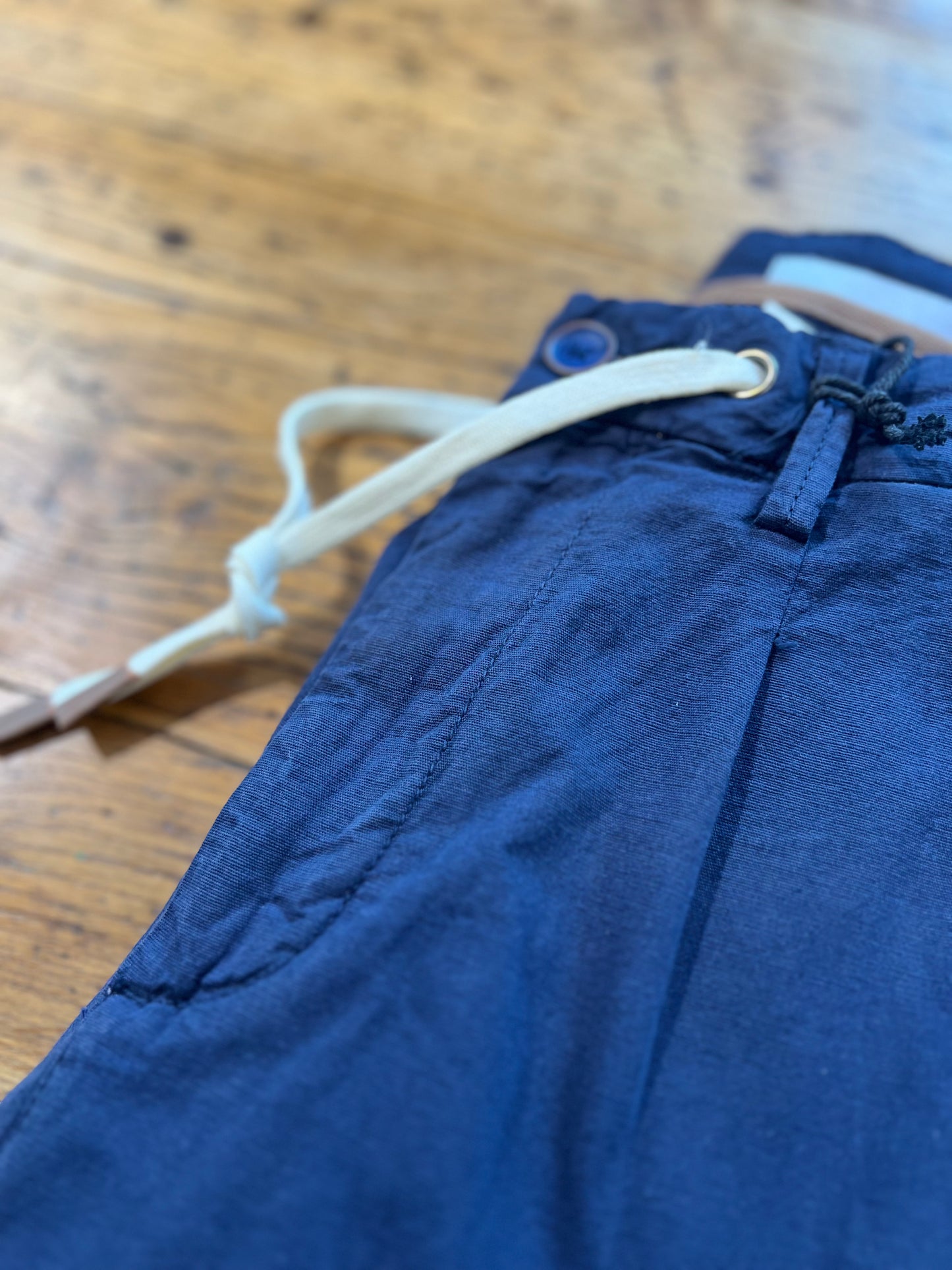 PANTALACCIO LINO BLU