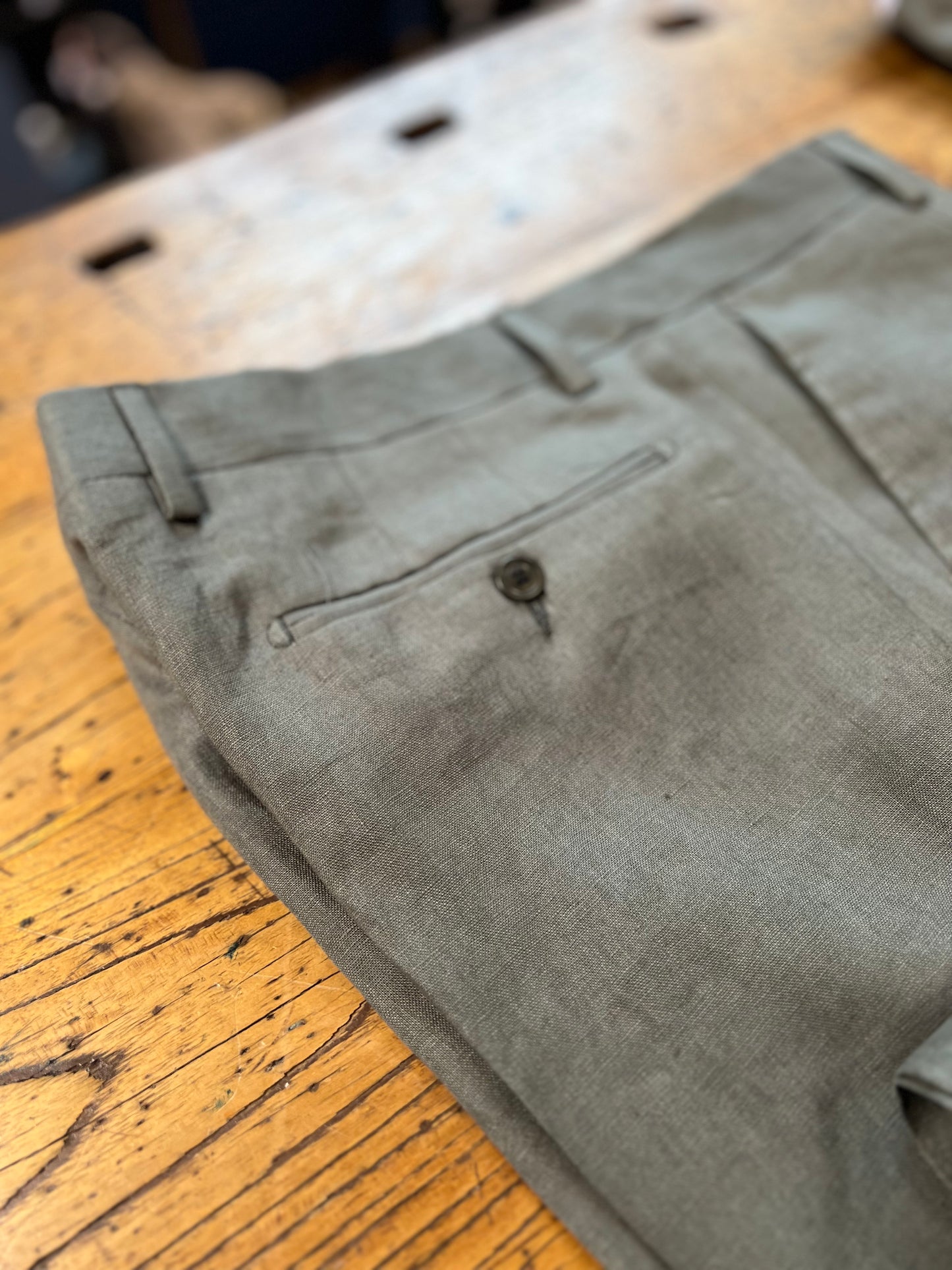 Completo Lino Military Green