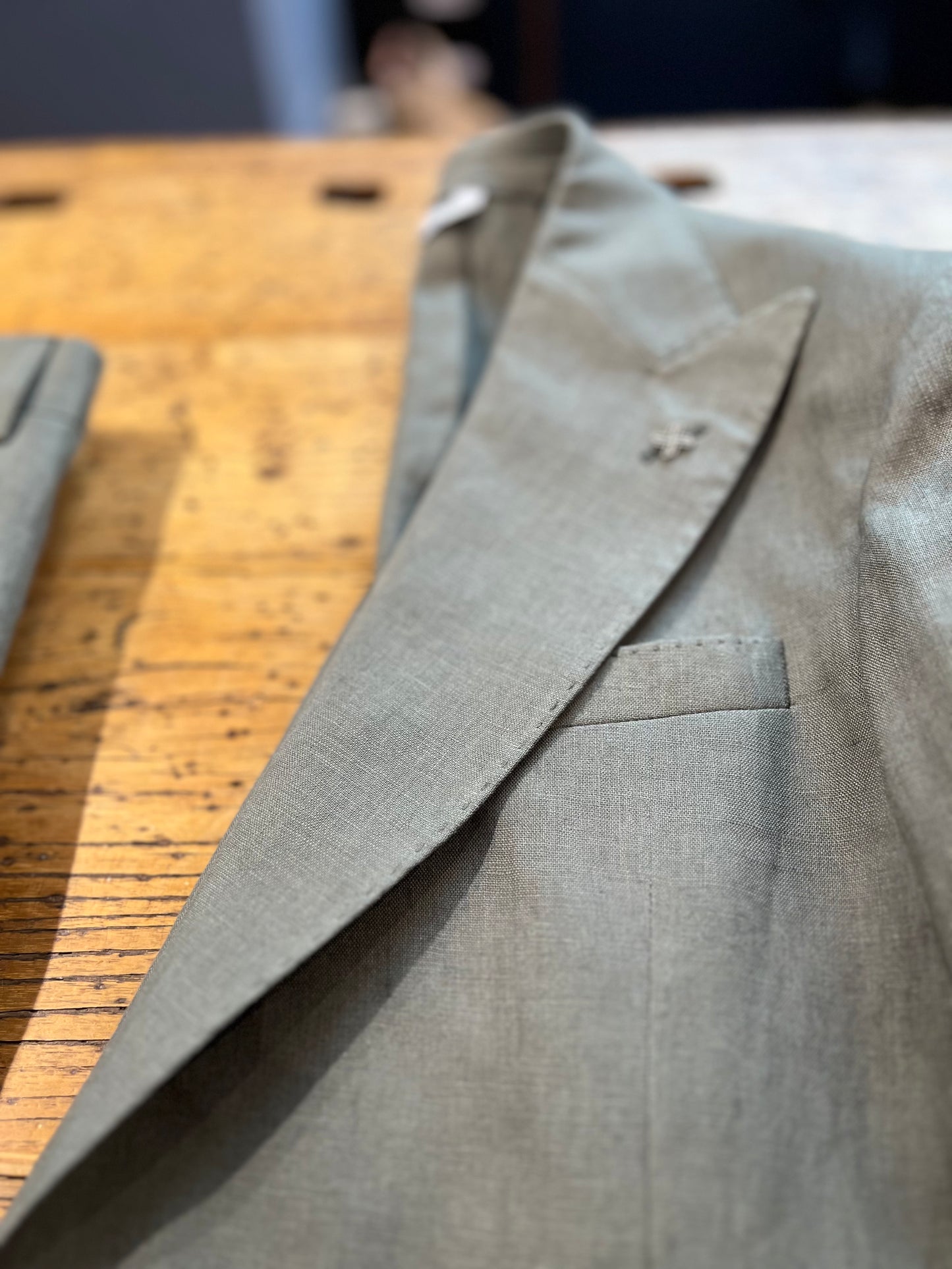 Completo Lino Military Green