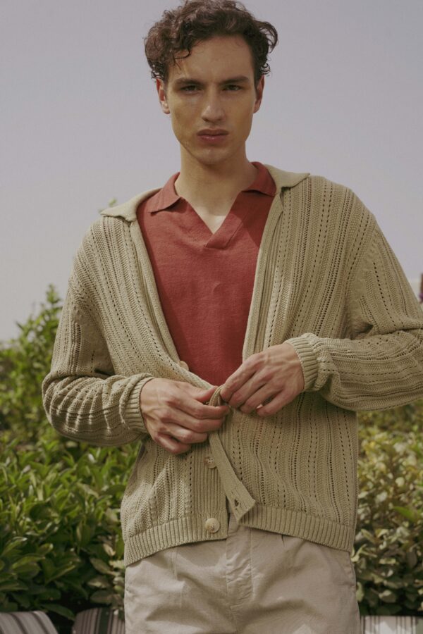 Cardigan Lavorato Beige